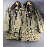 Three vintage Barbour waxed jackets, two Border jackets and a Gamefair, Size C40 and 2 x C42 (AF).