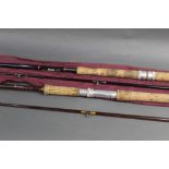 The House of Hardy, a fibre light spinning rod in two sections, 9' 6",