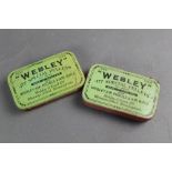 Two tins of Webley cal 22 special air rifle pellets No 1 bore cal 177, sealed.
