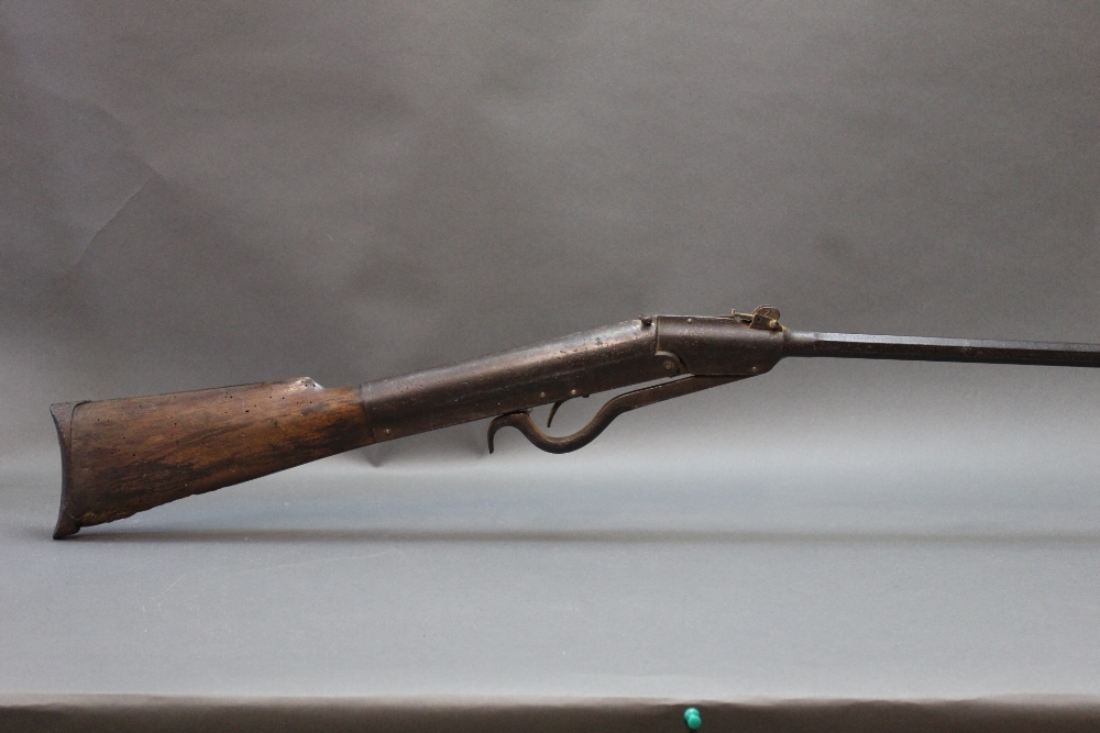 A Gem style cal 25 air gun, the barrel octagonal measuring +/- 22 3/4".