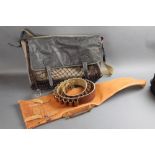 A Larksen game bag, together with a leg of mutton shotgun slip and a leather cartridge belt.