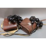 Carl Zeiss Jena Genoptem 8 x 30W binoculars, with leather case. Serial No.