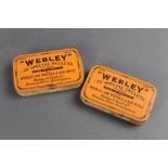 Two tins of Webley cal 22 special air rifle pellets No 2 bore cal 22, sealed.