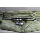 Two Dragon Carp Captor carp rods, in two sections 12', fitted with Dragon Carp 500XL reels,