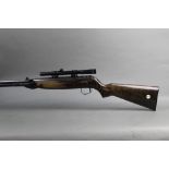 Webley Mk 3 cal 22 underlever air rifle, fitted with a Webley 4 x 15 telescopic sight,