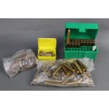 A quantity of cal 300 Win mag brass cases, together with various bullets, various sizes,