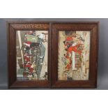 Two Cecil Aldin prints, depicting fox hunters in oak frames. Each image 26 x 43 cm.