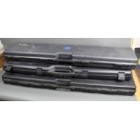Three hard plastic shotgun and rifle cases, all +/- 122 cm, to include RWS,