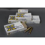 One hundred 300 Winchester Magnum 220 grain silver tip rifle cartridges.