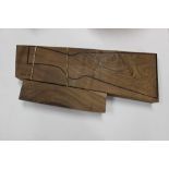 A figured walnut gunstock blank with matching fore end blank,