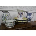 19th century and later jugs, bowls,