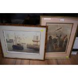 Two framed and mounted prints,