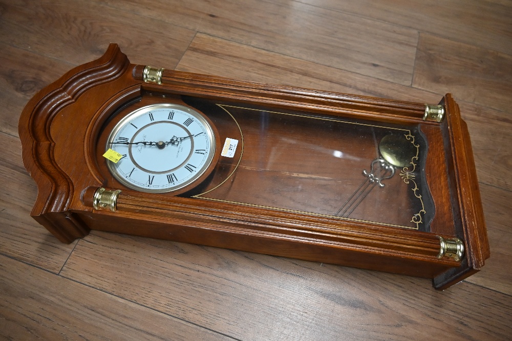 Modern Westminster chime drop dial wall clock and Victorian slate mantle clock - Image 2 of 2