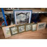 Prints and pictures, to include Jill Walker prints of Milk Market Street, etc.