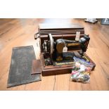 Cased Singer sewing machine,
