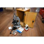 Boxed microscope and accessories