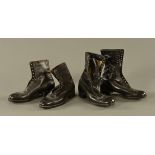Two pairs of Edwardian ladies leather boots.