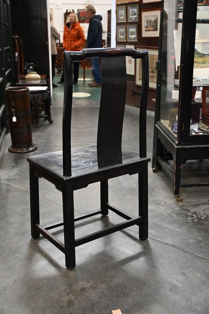 A late 19th century Chinese hardwood chair, - Image 3 of 7