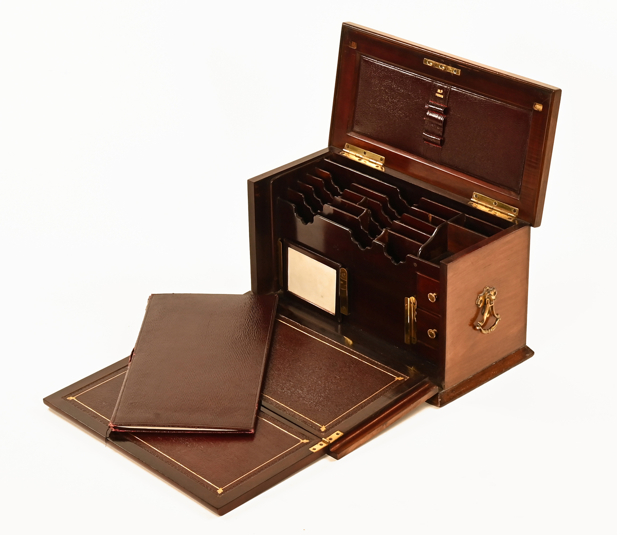 A Victorian rosewood writing slope and combined stationery box, - Image 2 of 2