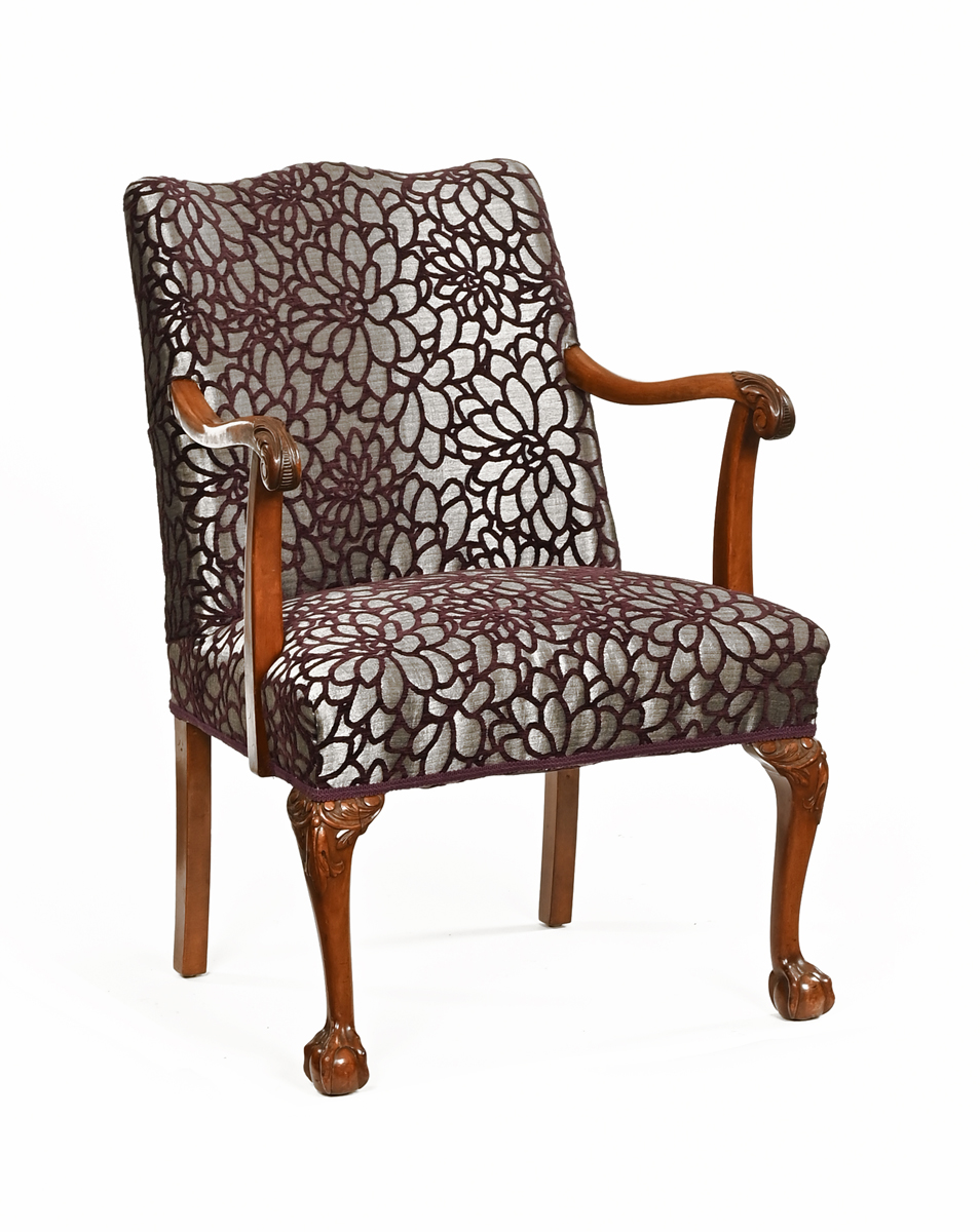 A Queen Anne style armchair,