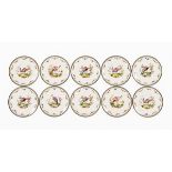 A set of ten Royal Doulton hand painted plates of Asian birds,