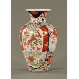 A 19th century Imari vase, decorated in typical Imari colours. Height 30 cm.