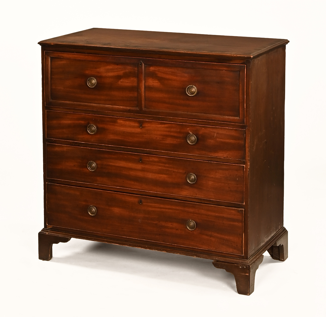 An early 19th century mahogany secretaire chest of drawers,