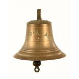 A heavy brass ships bell engraved Empire Ann, Aberdeen built launched 9th January 1943,