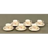 A vintage Wedgwood "Litchfield" coffee service, comprising 6 cups and saucers.