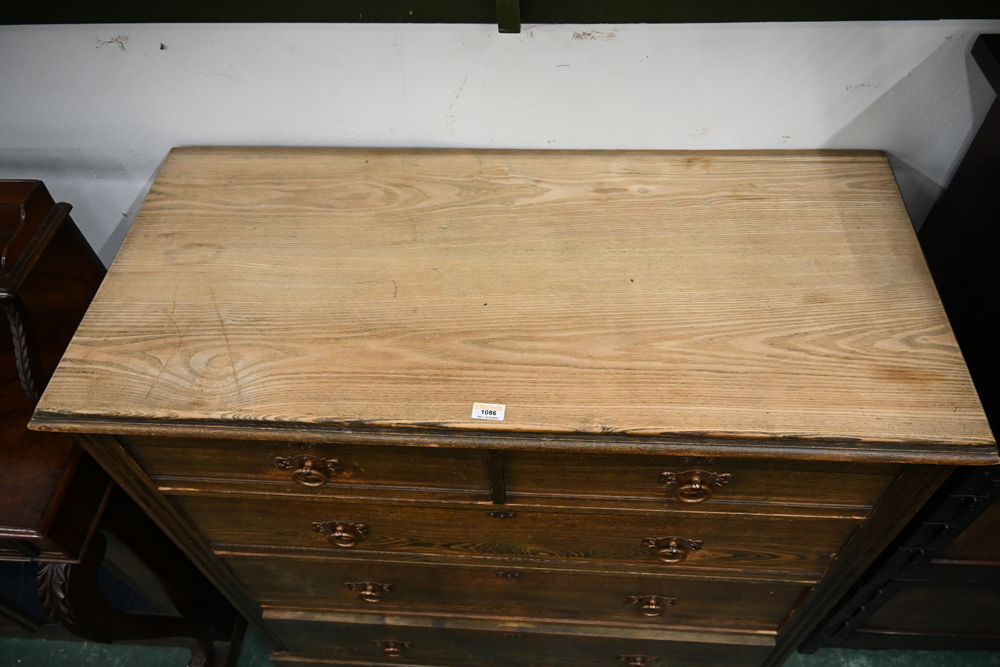 A late 19th/early 20th century ash chest of drawers, locks stamped S & P for Shapland and Petta. - Image 2 of 7