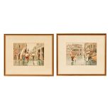 Panini (Italian School, early 20th century), pair of Italian street scenes, each signed lower right,