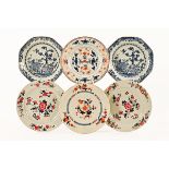 Six Chinese 18th century export plates,