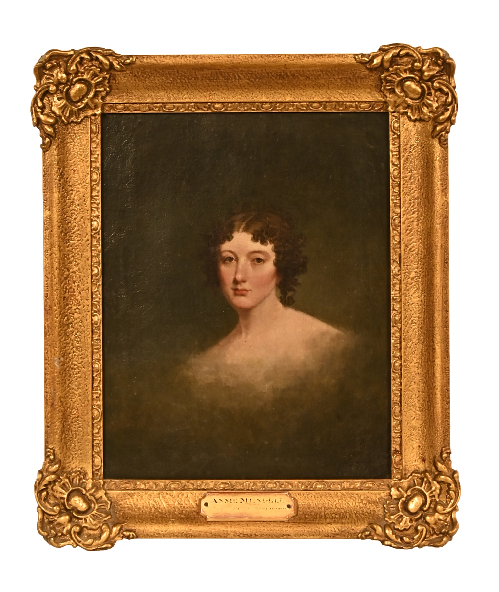 British School (19th century), shoulder length portrait of Annie Mundell,