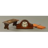 An Edwardian inlaid mahogany eight day mantle clock,