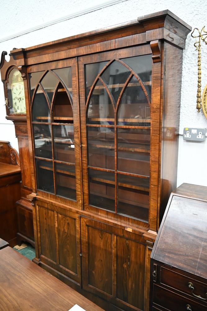 A 19th century rosewood bookcase, - Image 2 of 15