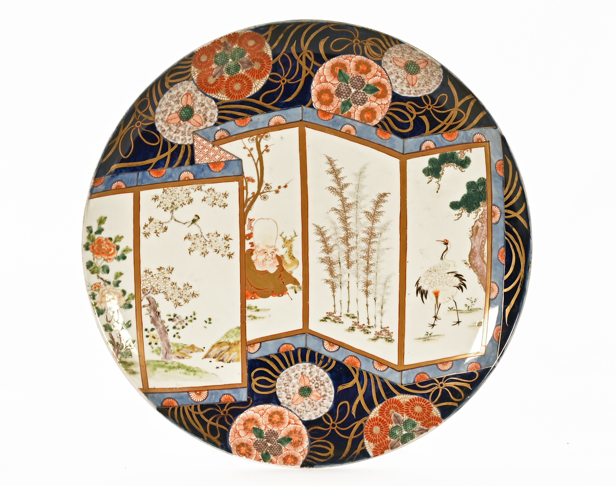 A large Imari charger,