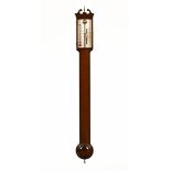A Georgian mahogany stick barometer,