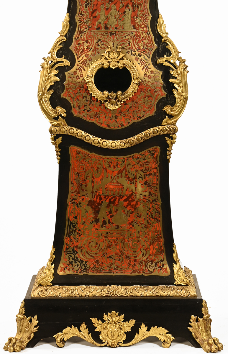 An antique Boulle marquetry French longcase clock, - Image 4 of 4