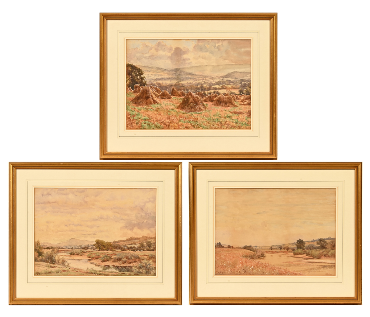 John Dobby Walker (1863-1925), a set three watercolours of river and rural landscapes, all signed.