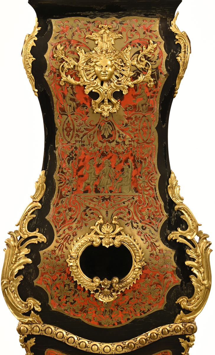 An antique Boulle marquetry French longcase clock, - Image 3 of 4