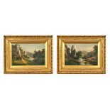 George Willis Pryce, a pair of oil on canvas river landscapes depicting Llamrock and Dovedale,