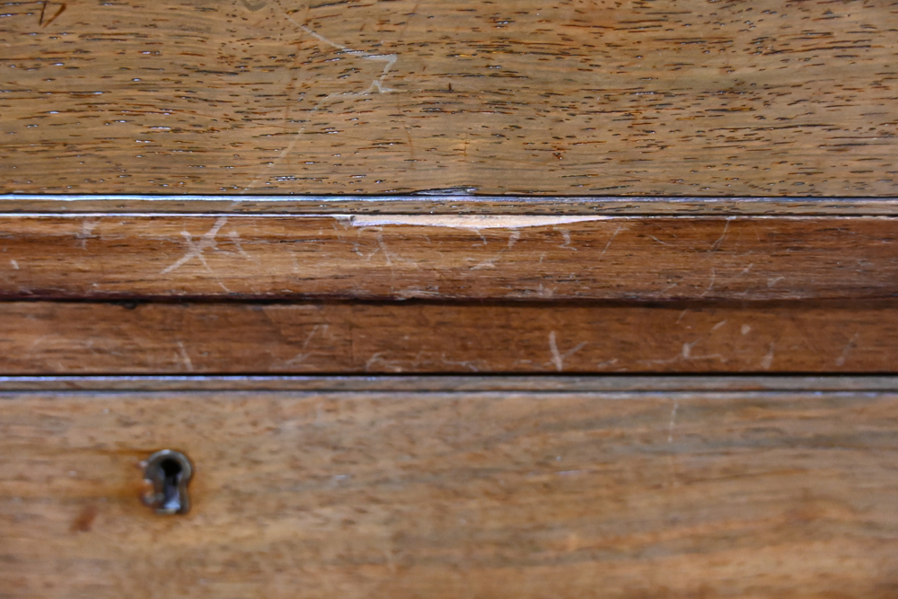 A 19th century rosewood brass bound military secretaire chest, of small size, - Image 7 of 8