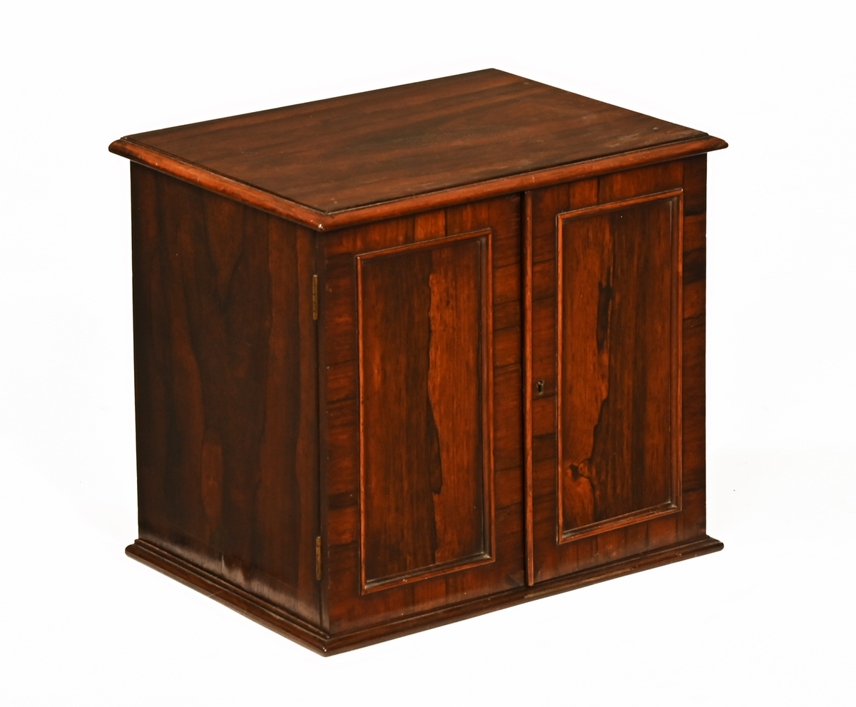 An early 19th century rosewood table top coin cabinet, - Image 2 of 9
