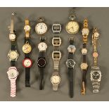 A collection of vintage wrist and pocket watches, including Texas Instruments, digital etc (22).