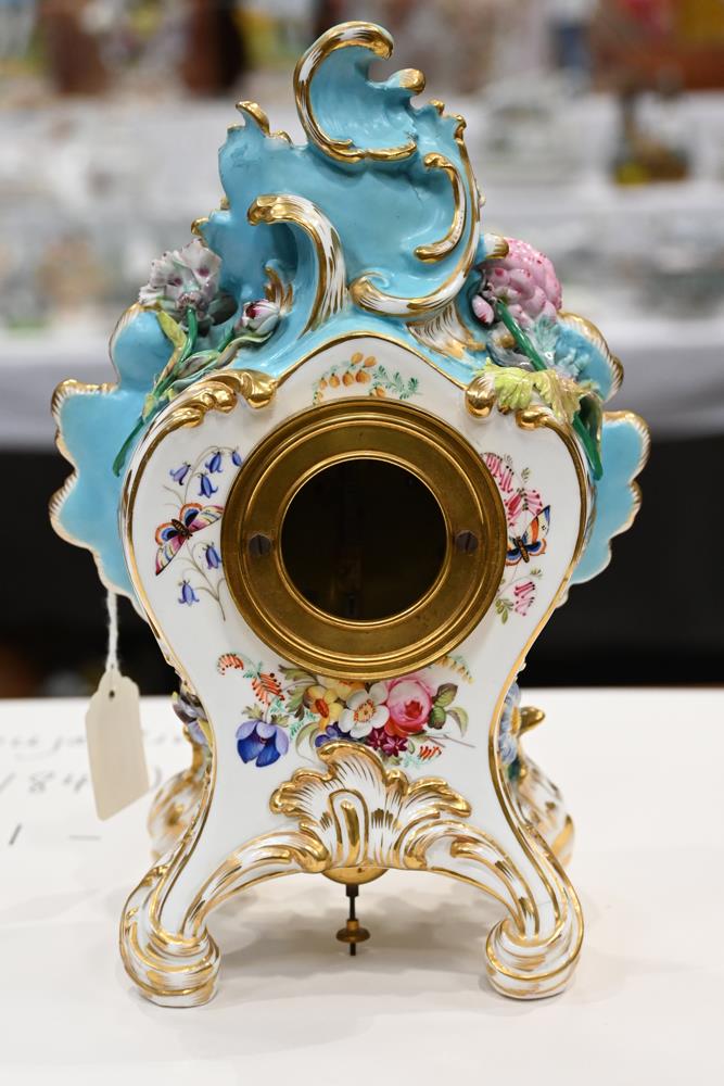 A 19th century porcelain cased mantle clock, - Image 2 of 10