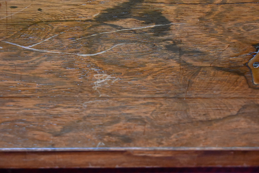 A 19th century rosewood brass bound military secretaire chest, of small size, - Image 8 of 8