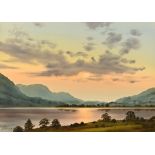 Jim Ridout British School 20th century, "Crummock Water At Sunset",