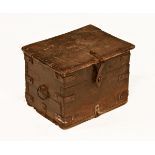 An oak and iron bound strongbox, late 17th/early 18th century,
