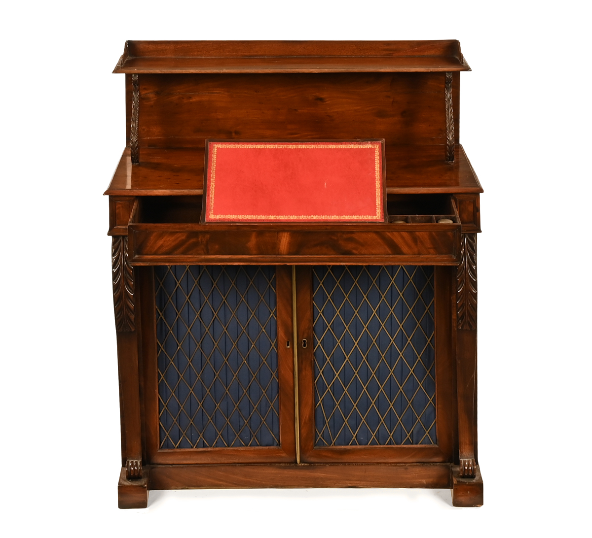 An early 19th century mahogany side cabinet, the upper tier with single shelf, - Image 2 of 2