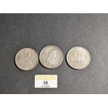 Three 19th century dollar coins